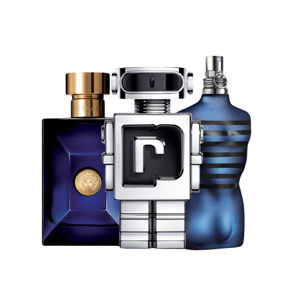 3 Parfums Versace DYLAN BLUE, Paco Rabanne PHANTOM und Jean Paul Gaultier ULTRA MALE (Eau de Parfum)