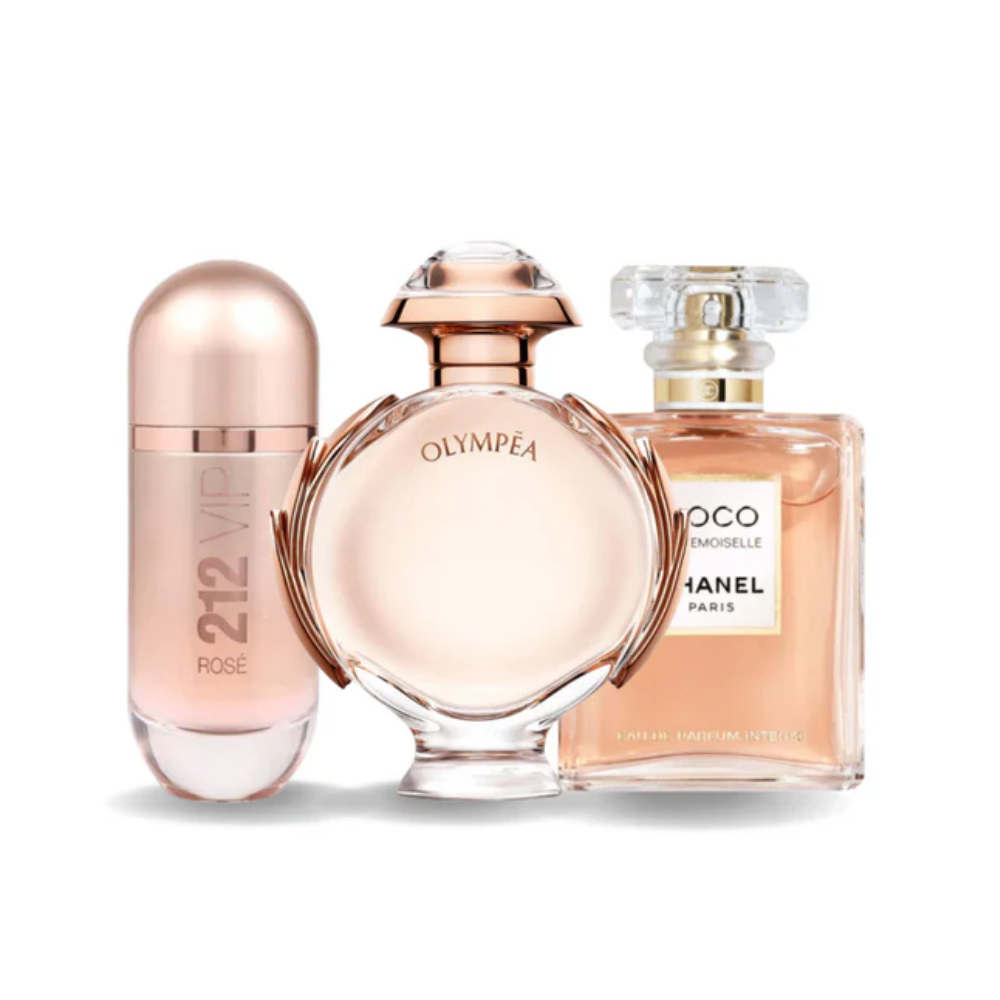 3 Parfums Carolina Herrera 212 VIP ROSÉ,  Paco Rabanne OLYMPÉA und Chanel COCO MADEMOISELLE (Eau de Parfum)